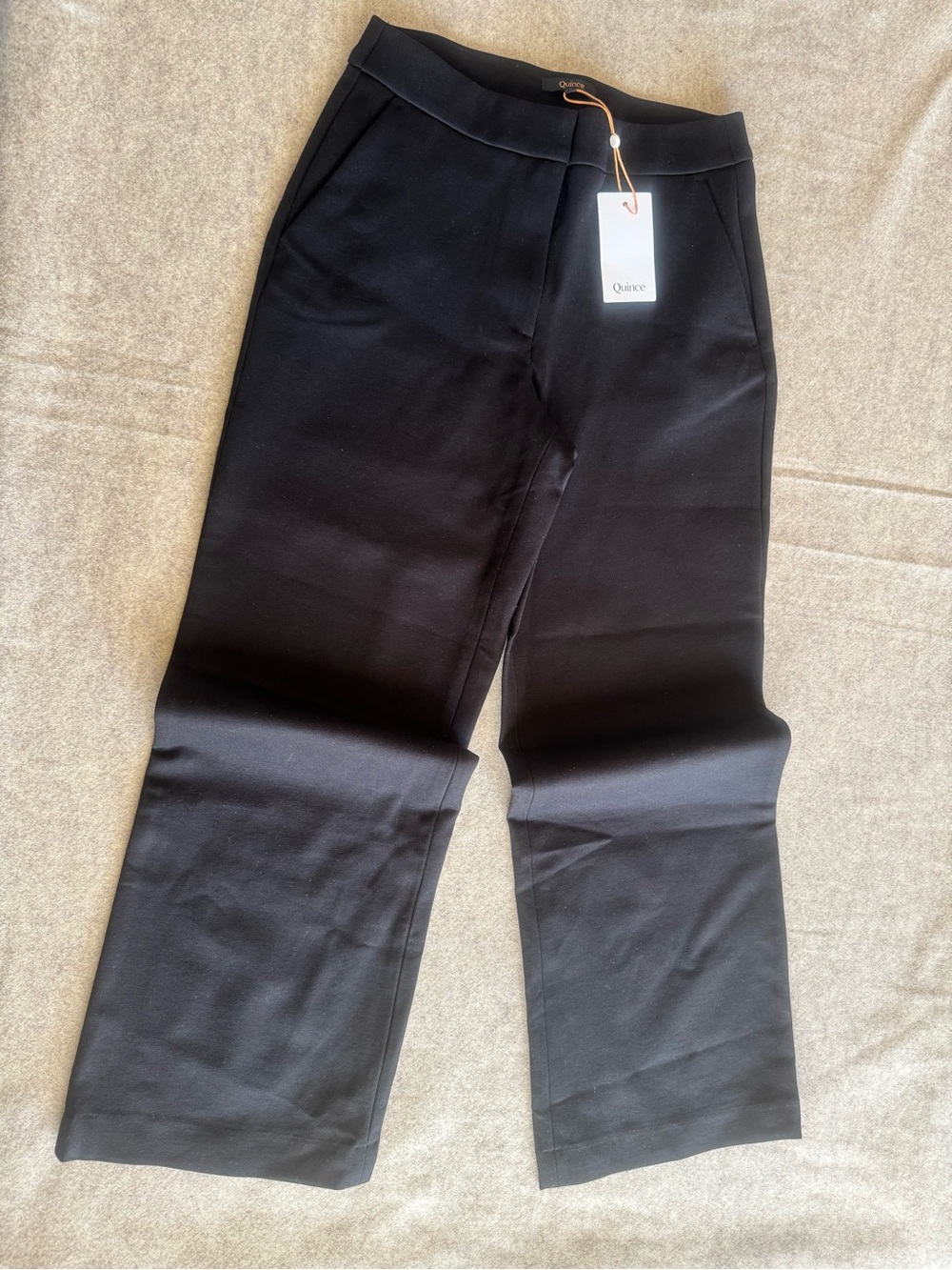 Quince Black Knit Wide-Leg Pants with Tag NWT